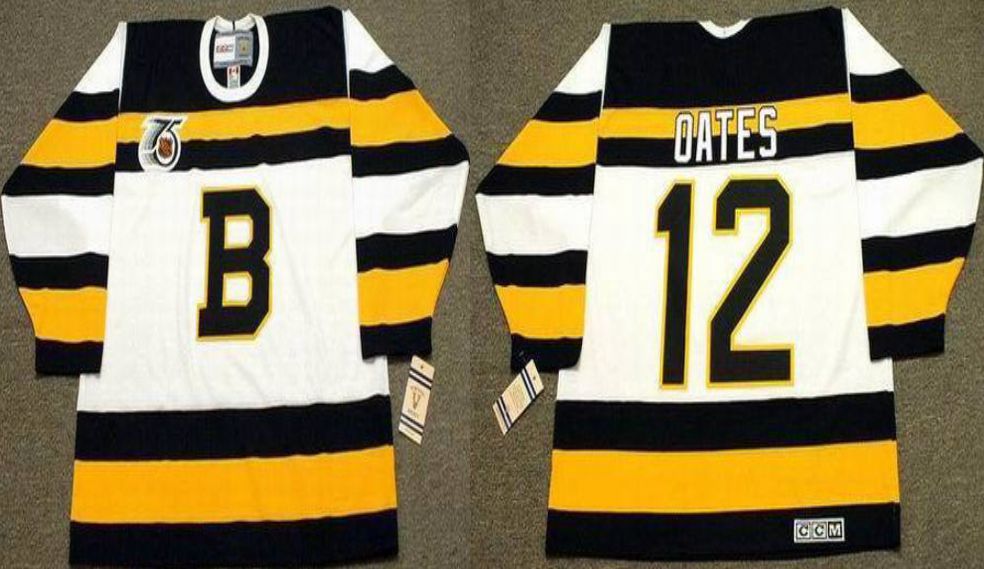 2019 Men Boston Bruins #12 Oates White CCM NHL jerseys1